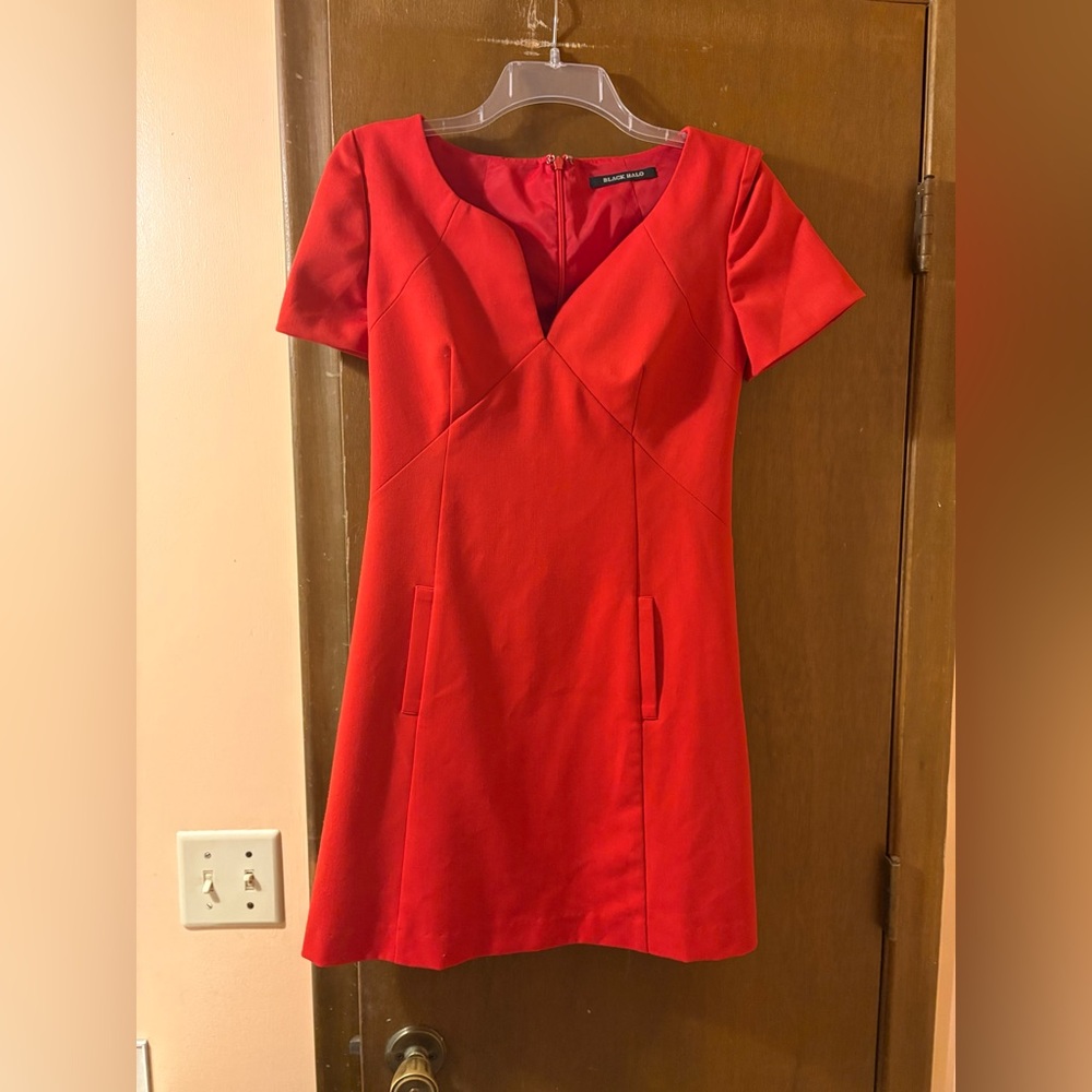 Black Halo red mini dress